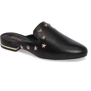 Michael Kors black studded Natasha flat sz 8